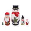 LIOOBO Matryoshka Russian Handmade Traditional Wooden Decorative Birthday Set Dolls, Toys, Accessories, Christmas, Gifts, 5-Piece (Snowman)