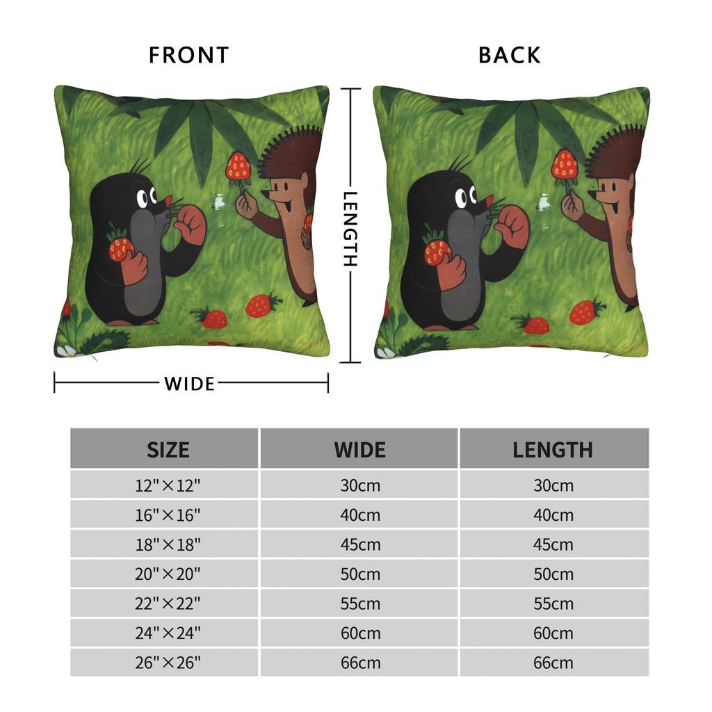The Little Mole and Friends Pillow Cover Funny Pillow Case For Sofa Bedroom Home Decor Soft Pillowcases Gift