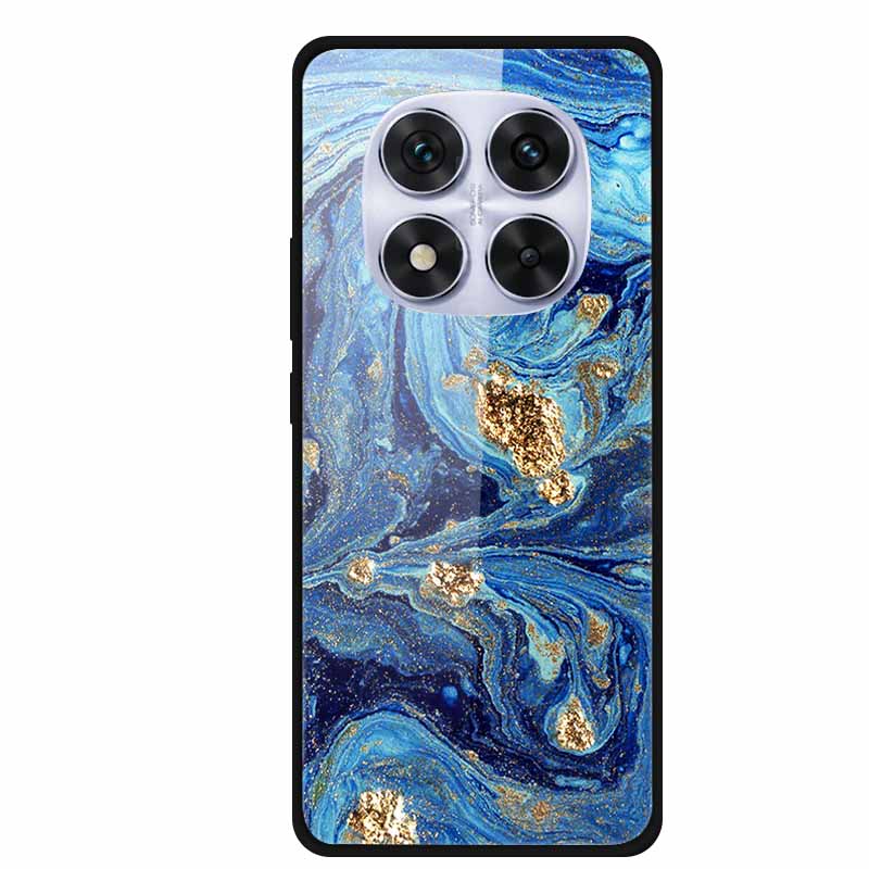Закаленное Стекло Чехол Для Xiaomi Redmi Note 14 Pro 5G Задняя Крышка ПК Жесткий Ударопрочный Чехлы Пиво Мраморная Текстура Крутой Модный Funda