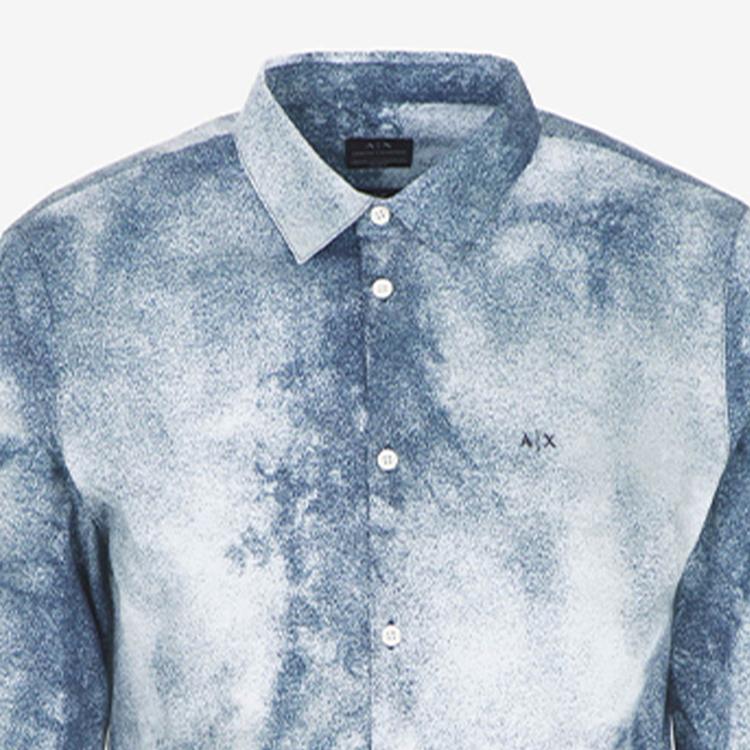 ARMANI EXCHANGEAE FW23 Shirt Men's Blue White 6RZC30-ZNXLZ-21CE