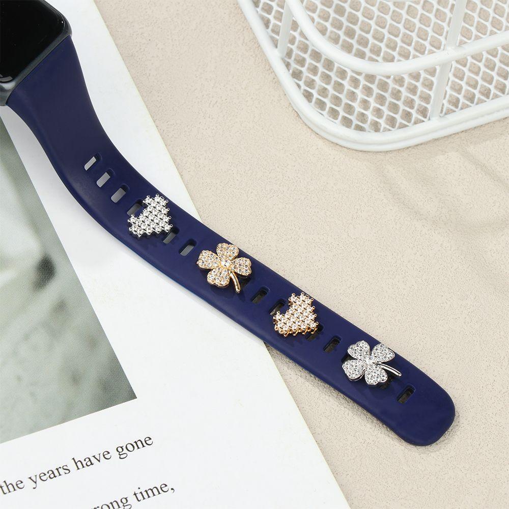 Аксессуары Металлические Шармы Декоративное Алмазное Украшение Для iwatch Браслет Силиконовый Ремешок Аксессуары
