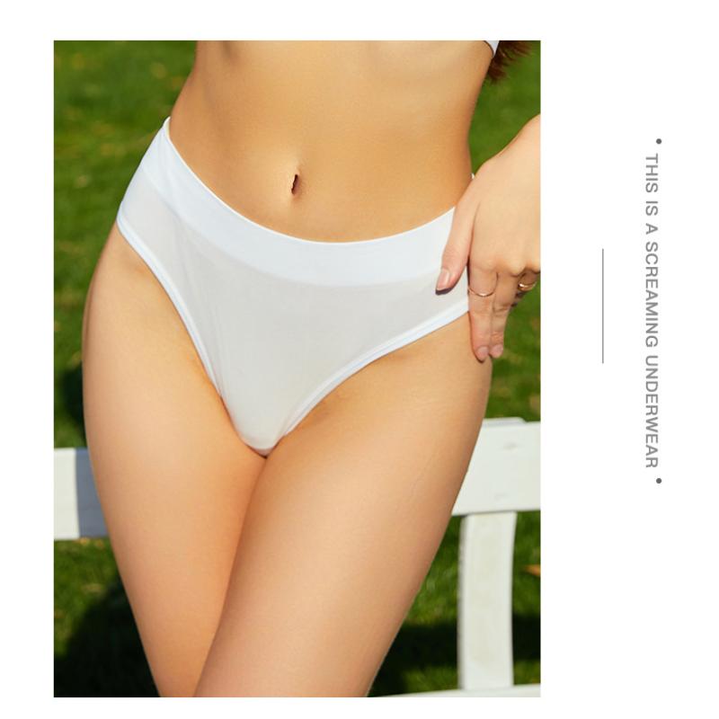 Спортивное нижнее белье для девочек, бесшовные сексуальные невидимые трусики со средней талией для девочек, однотонные удобные спортивные трусики с надписью «T» для женщин