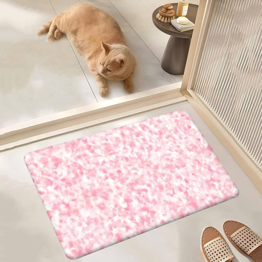 Simple Pink Entrance Door Mat Rectangle Anti-slip Home Soft Badmat Front Door Indoor Outdoor Mat Toilet Rug