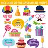 Birthday Party Photo Props Set With Funny Paper Decorations For Celebrations And Events