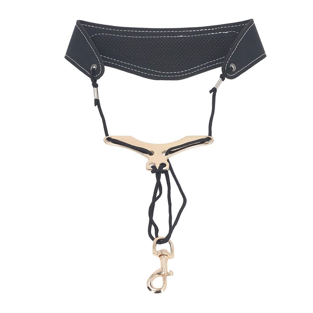 Saxophone Neck Strap Leather Breathable Adjustable Y Shape for Sax with Metal Swivel Snap Hook