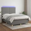 VidaXL Slat Bed Base with Mattress and LED, Upholstered Bed, Double Bed, Adult Bed for Interior Bedroom, 3135358