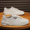 Men's Shoes 2023 Summer Hollow Men's Casual Board Shoes Leather Surface Soft Sole Breathable Single Shoes Small White Shoes