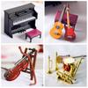Bar Drum Microphone Miniature Violin Guitar Piano Model Saxophone Trumpet Doll Musical Instruments