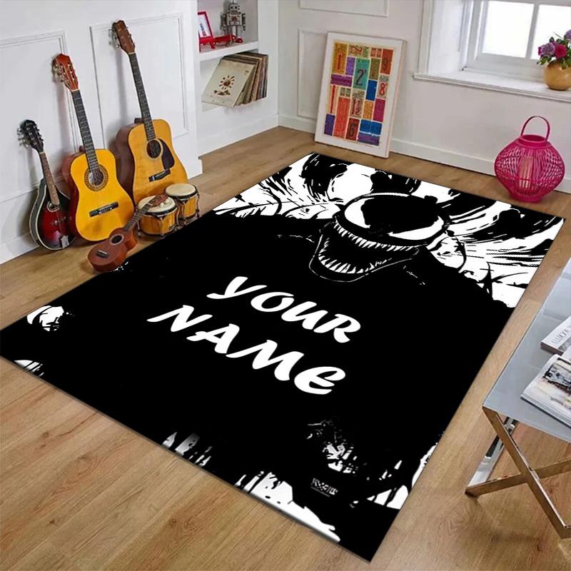 Custom Venom Mat Personalized Name, Polyester Washable Indoor Entryway Rug, Gift for Christmas, Easter, Thanksgiving Day