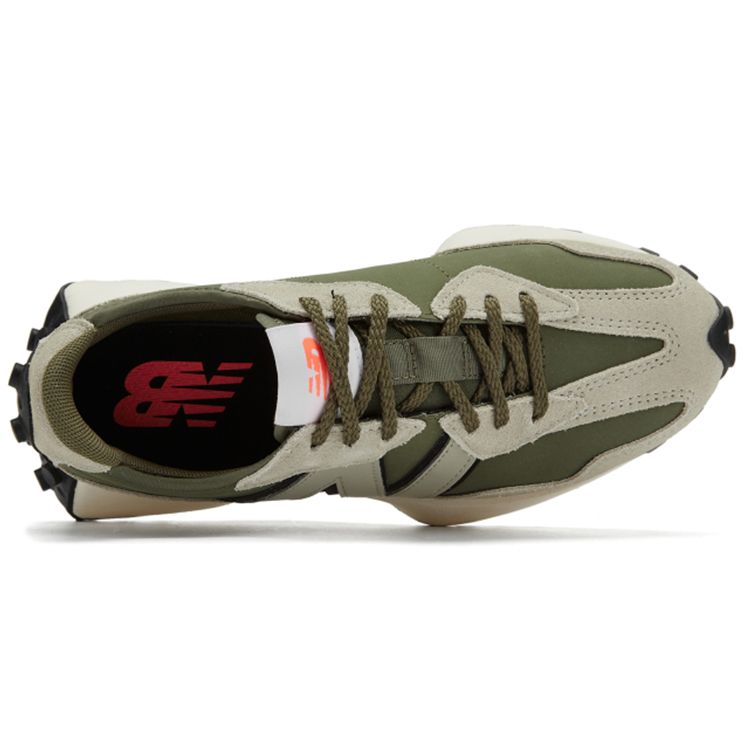 New Balance Женские кроссовки 327 Серые с Армейским Зеленым WS327NAR