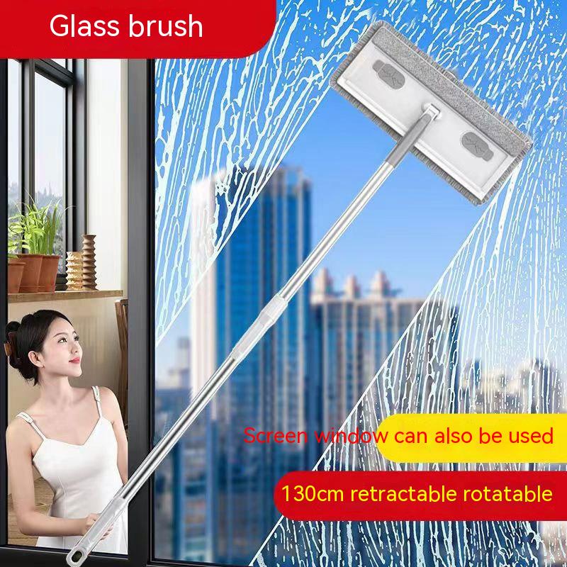 Очиститель для стекла, бытовой, двусторонний, для влажной и сухой уборки, двойного назначения, вращающийся очиститель для стекла, бытовая швабра «два в одном»