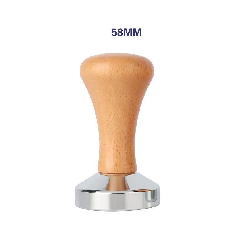 49/51/53/58 мм молоток для прессования порошка из цельной древесины, молоток из нержавеющей стали, твердый пресс для порошка с плоским дном, наполнитель для кофейного порошка