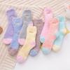 Fleece Lined Thickened Mid Calf Socks Solid Color Embroidered Coral Velvet Socks for Women Girls Macaron Colored Warm Postpartum Fleece Socks