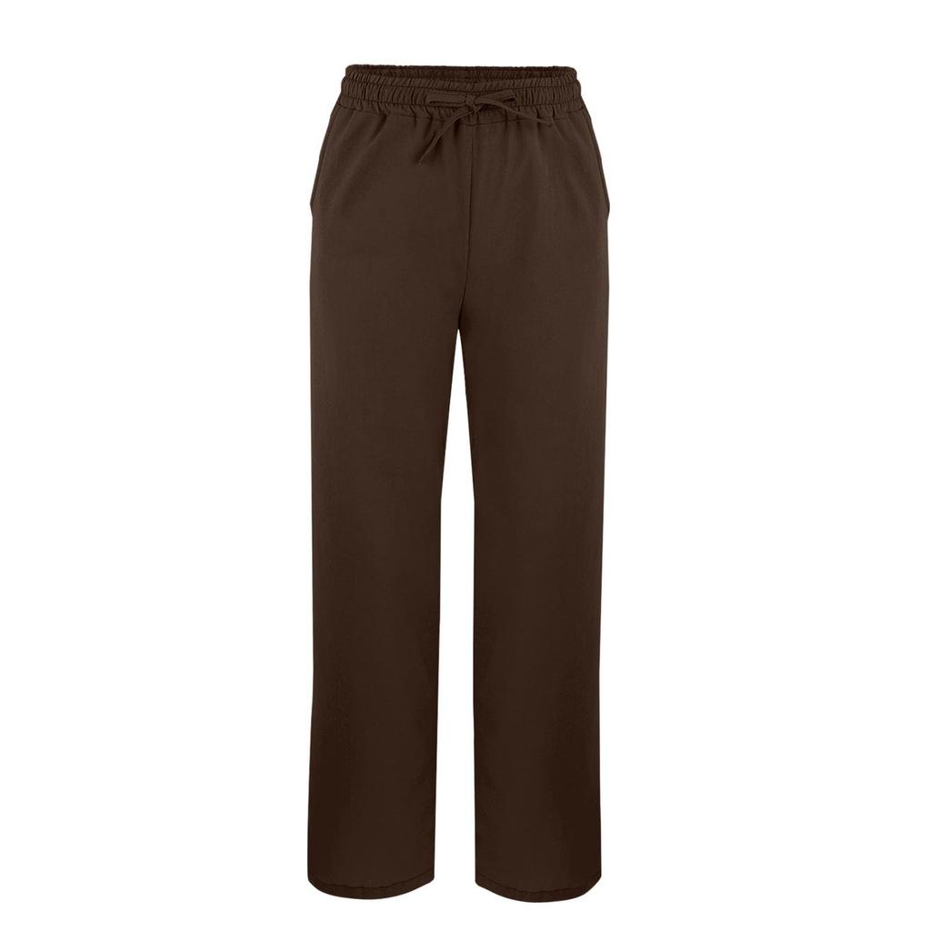 Женские модные свободные повседневные однотонные повседневные брюки из хлопка и льна