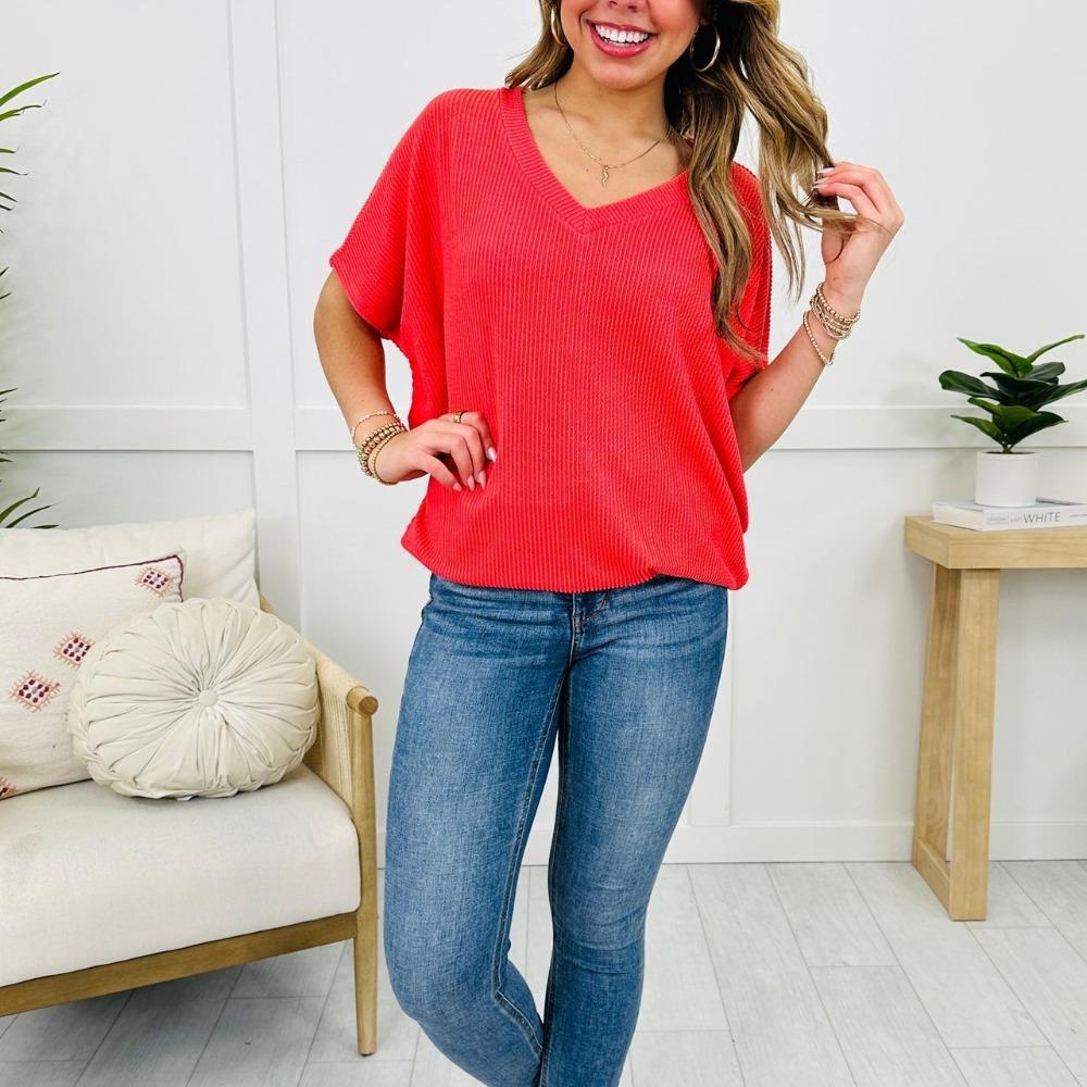 Women's V Neck Short Sleeve Oversized Ribbed T Shirt Casual Commuter Basic Top