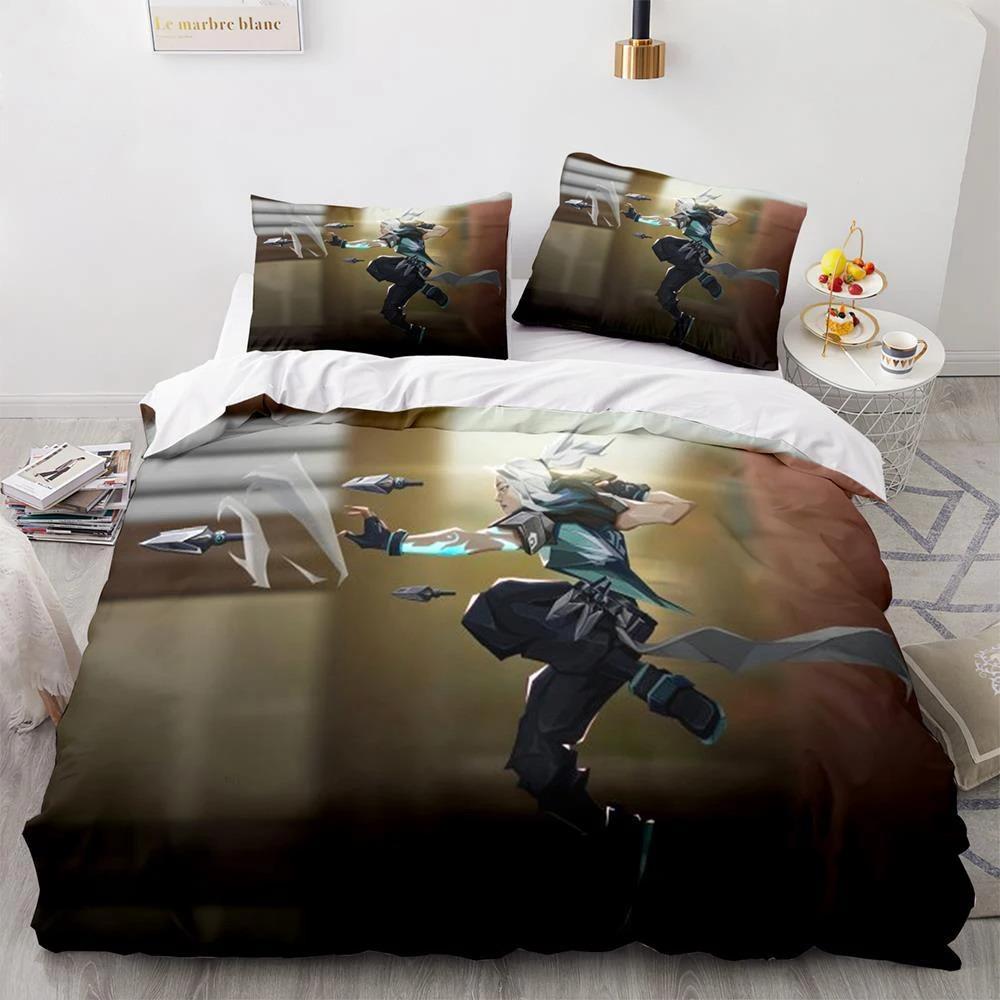 Fashion 3D Print Game Valorant Bedding Collection Boys Girls Twin Queen Size Duvet Cover Pillowcase Bed Kids Adult Fashion Home Textile