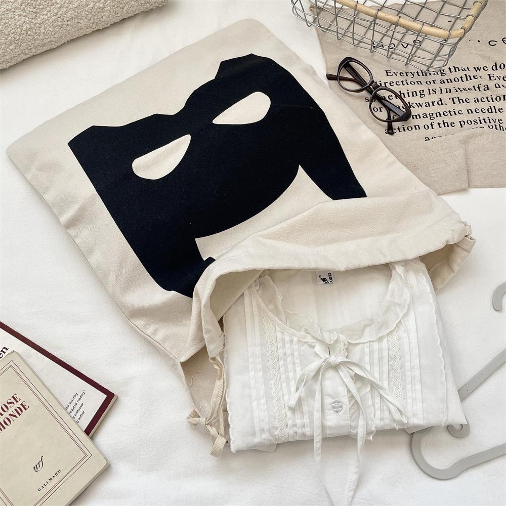 Simple Batman Mask Printed Drawstring Pocket Fabric Storage Bag Clothing And Sundries Dustproof Cloth Bag