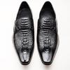 Fashion Men Casual Leather Shoes Fashion Crocodile Pattern Luxury Dress Shoes Slip-on Wedding Shoes Leather Brogues Plus Size 39-48