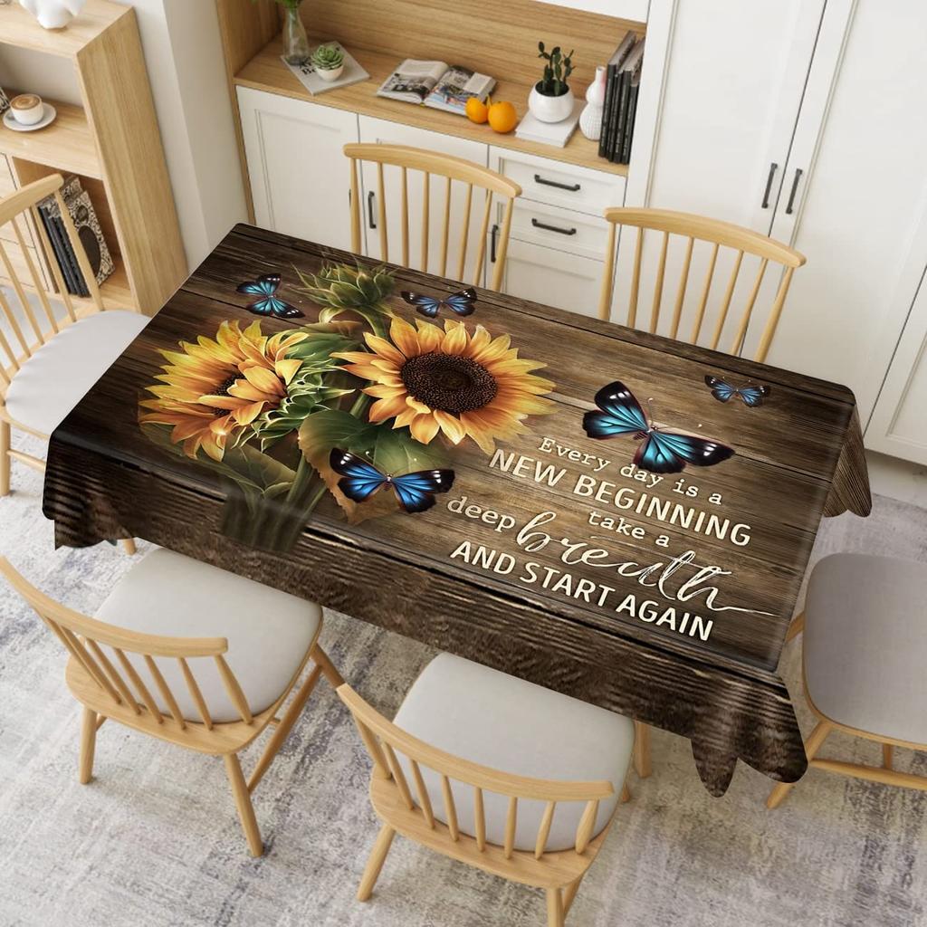 Прямоугольная скатерть подсолнечника для дома, кухни, свадебной вечеринки, украшение, скатерть, ресторан, уличный коврик для пикника