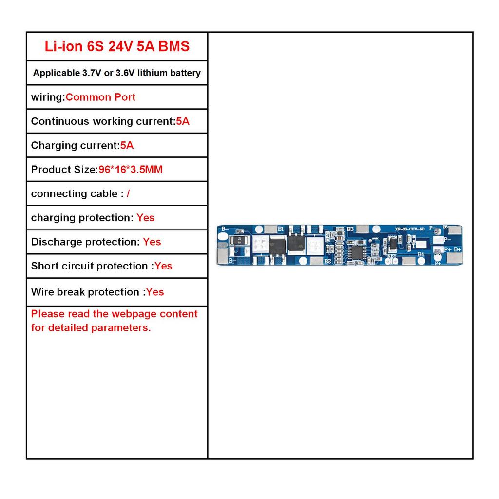 2S 3S 4S 5S 6S 7S 18650 BMS Плата заряда Защитные платы 7.4V 12V 18V 24V Литий-ионный Литиевый аккумулятор Схема защиты Модуль