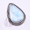 Natural Republic Larimar Gemstone Handmade 925 Sterling Silver Ring S.8" g0T82