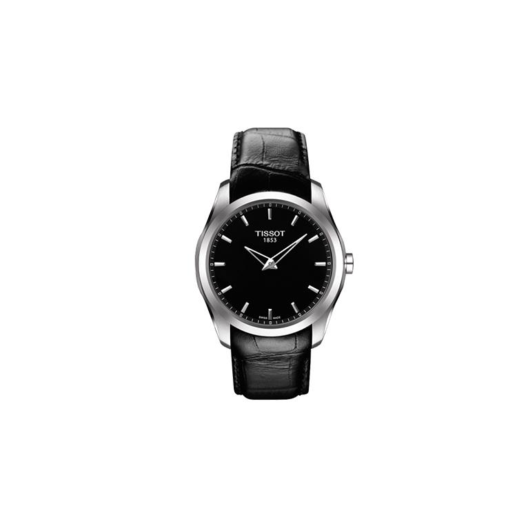 Tissot Мужские часы Tissot T-Classic Couturier с кварцевым механизмом, водонепроницаемостью 100 м, 39 мм, черный циферблат, корпус из нержавеющей стали T035.446.16.051.00