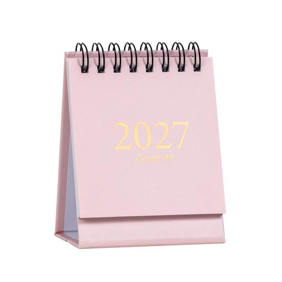 Прочный планировщик на спирали 2027-2028, мини настольный перекидной календарь, 18 месяцев, с января. Маленький календарь для рабочего места 2027 по Июнь. 2028, Карман