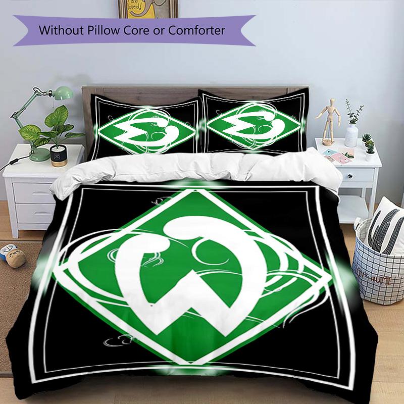 3pcs Werder Bremen LOGO pattern bedding set duvet cover set includes duvet cover &pillowcases, perfect all season bedroom decoration & gift