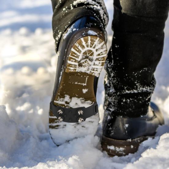 Тяговые шипы для зимней обуви, застежка с регулируемой лентой, противоскользящая на льду