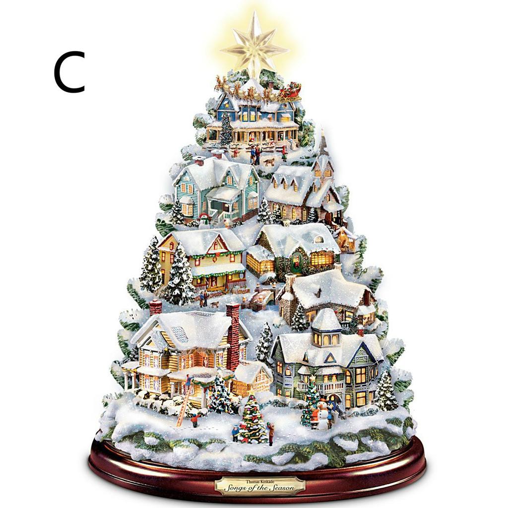 Christmas Tree Music Box Snowman Window Glass Decoration Waterproof PVC Sticker Christmas Winter New Year Decoration