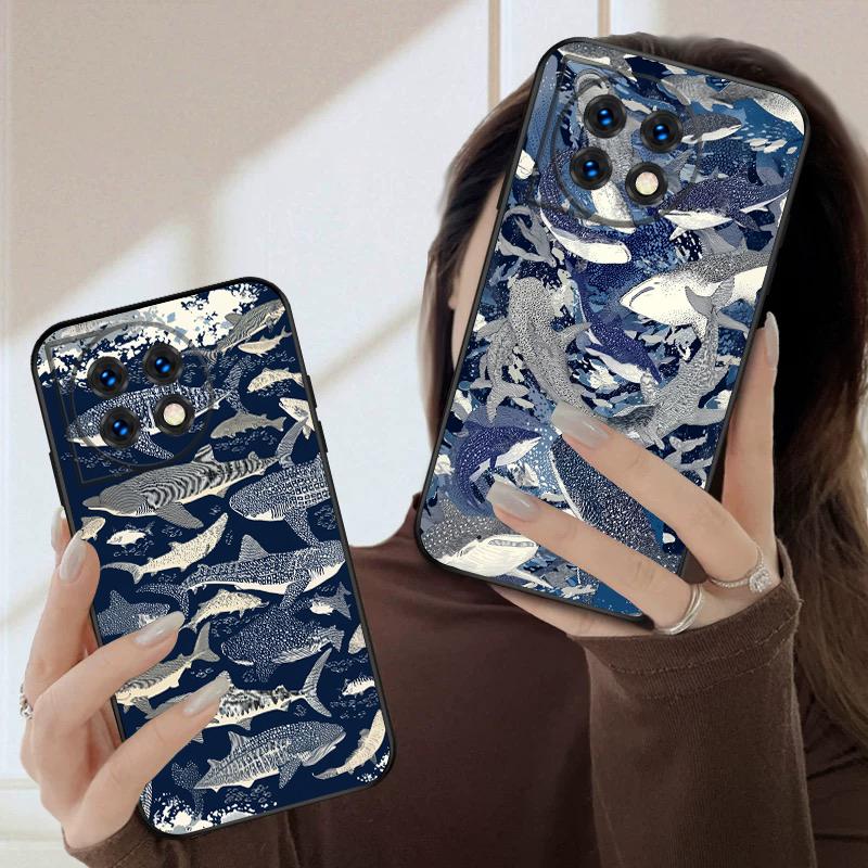 Мультяшная синяя акула для Oneplus 8T 9 9R 10 Pro 11 12 13 13R 5G ACE 5 Nord2 4 CE 3 4 Lite N20 SE N200 силиконовый мягкий чехол для телефона