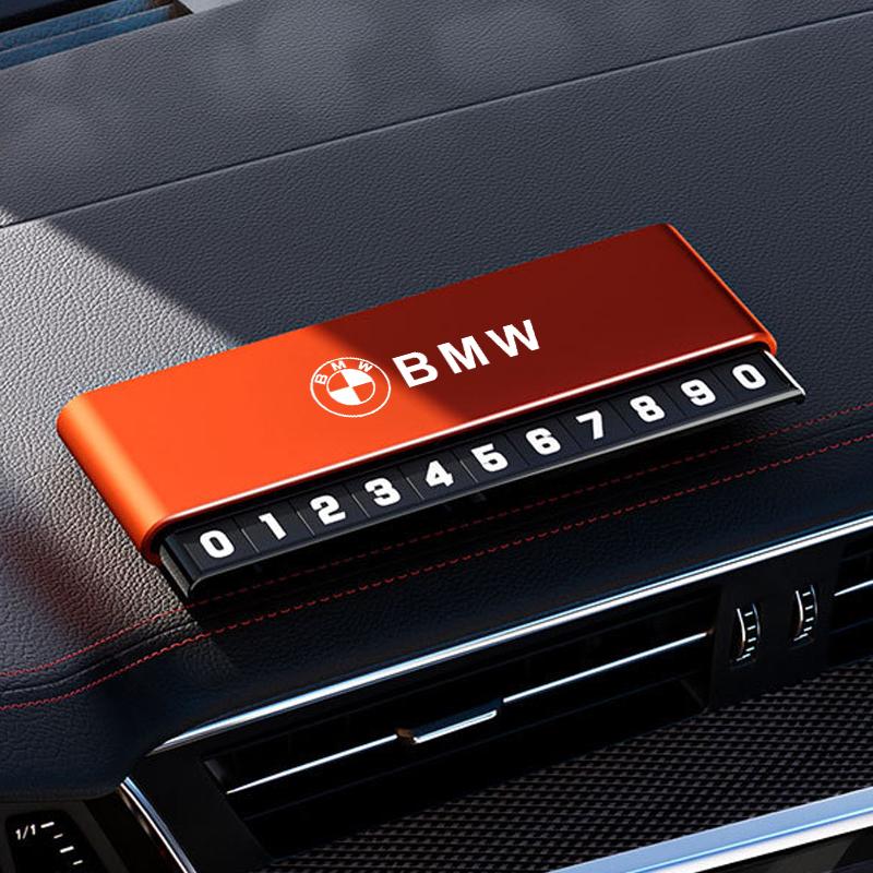 BBKG7 Aluminium Alloy Car Temporary Parking Card Phone Number Plate For BMW M Emblem M3 M5 X1 E46 E36 E34 F10 E90 F30 E60 F30 E53 E30
