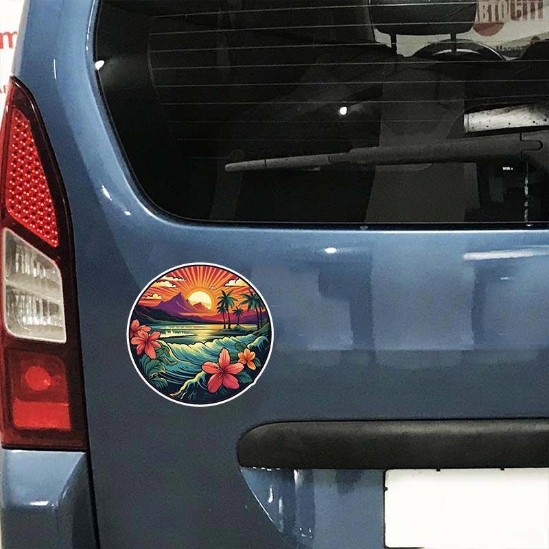 Hawaiian Beach Car Stickers Waterproof Vinyl Decals Auto Body Window Bumper Decor Motorcycle Helmet Stickers TM132