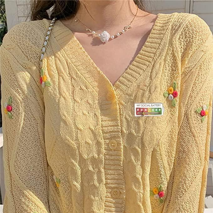 Забавная булавка для настроения Забавная эмалированная булавка — булавка на лацкан My Social Battery Функциональная брошь «Move To The Mood»