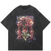 Футболка Streetwear Street Fighter Graphic Футболка из хлопка с потертостями черного цвета Футболка унисекс большого размера с короткими рукавами