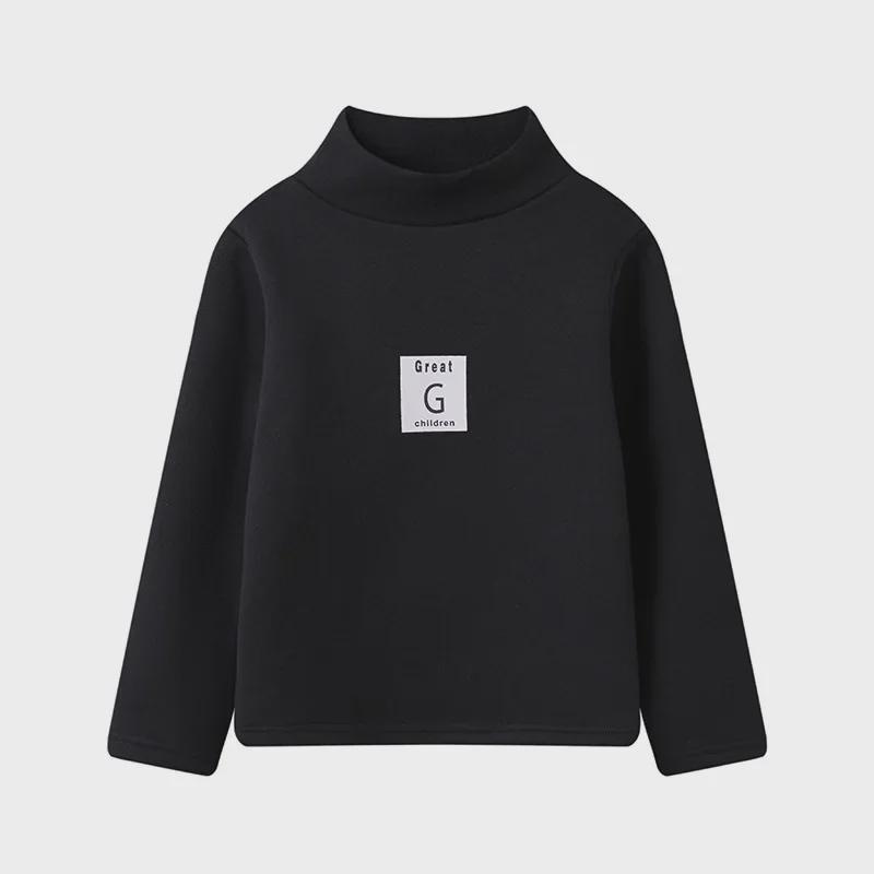 Детский уютный бархатный свитер - теплый топ со средним воротником для мальчиков и девочек (Осень зима)