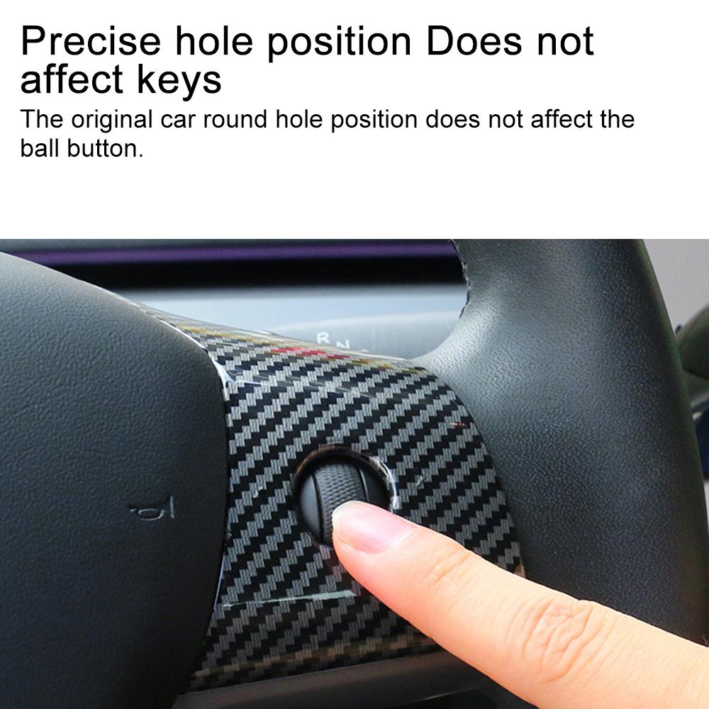 Накладки на рулевое колесо автомобиля, наклейки для Tesla Model Y 3, декоративные накладки из углеродного волокна для салона, автомобильные аксессуары