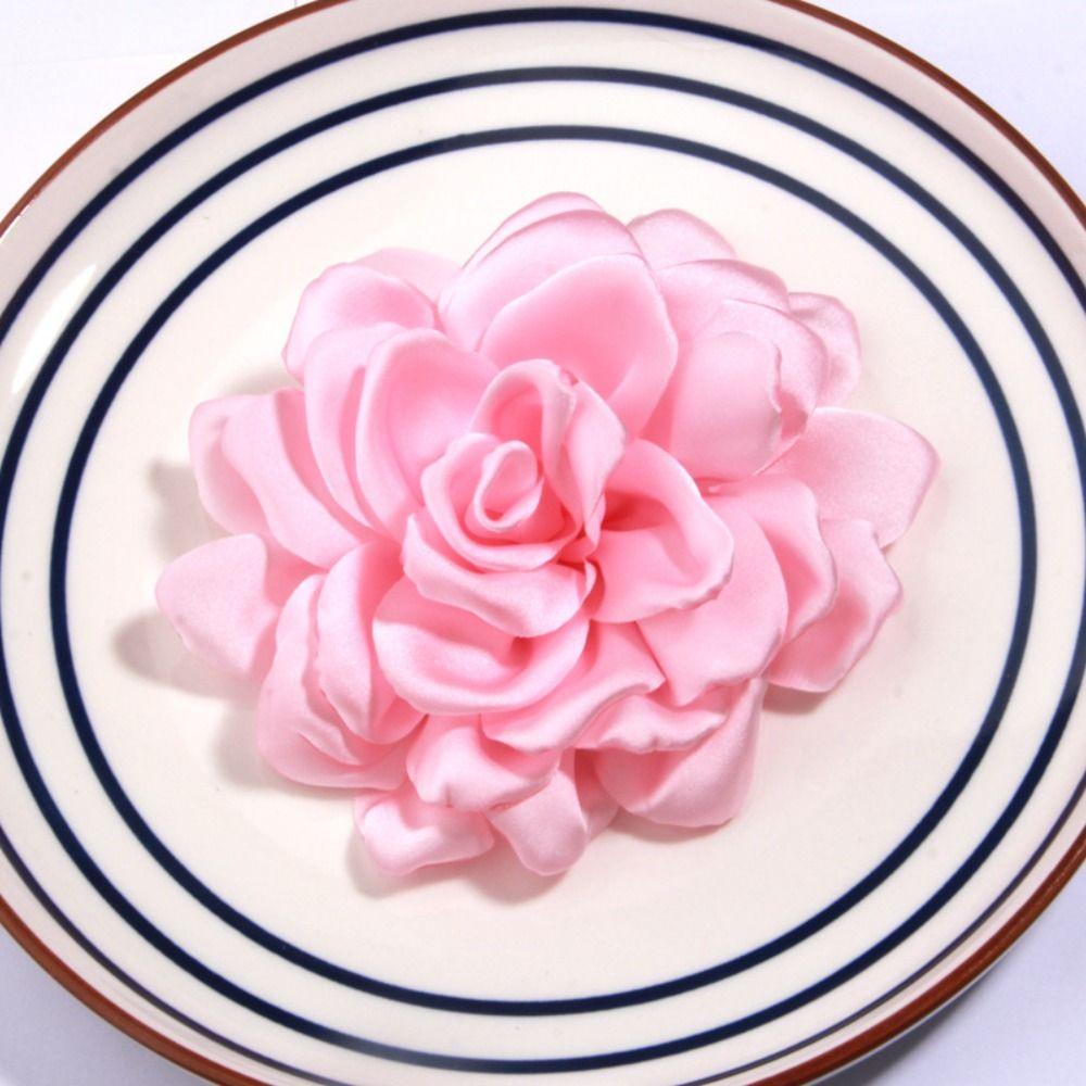 DIY Fabric Artificial Flowers Big Satin Sewing Patches for Headbands Headwear