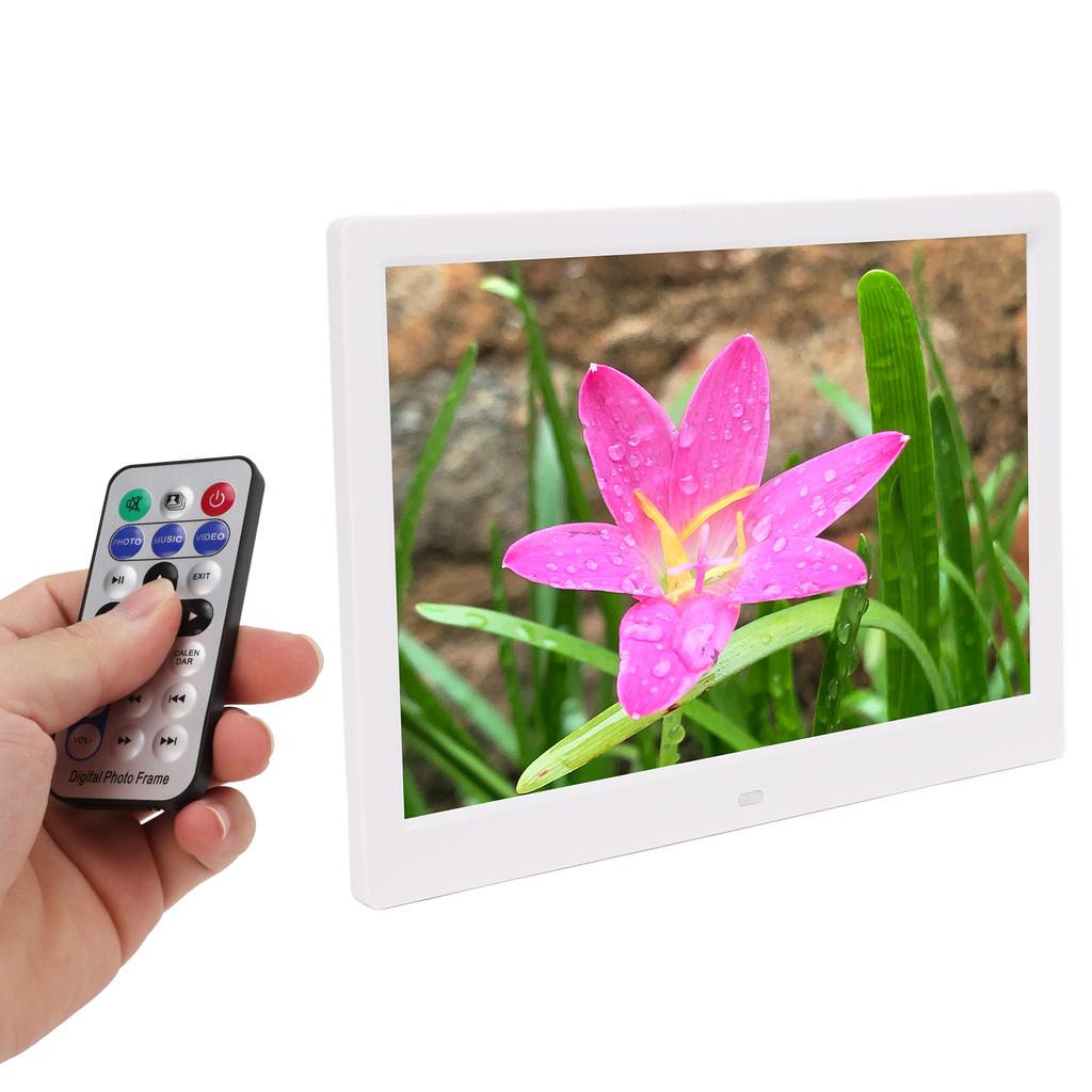 Digital Photo Frame 12in Electronic Photo Album HD MP3 MPEG4 Picture Player with Smart Remote