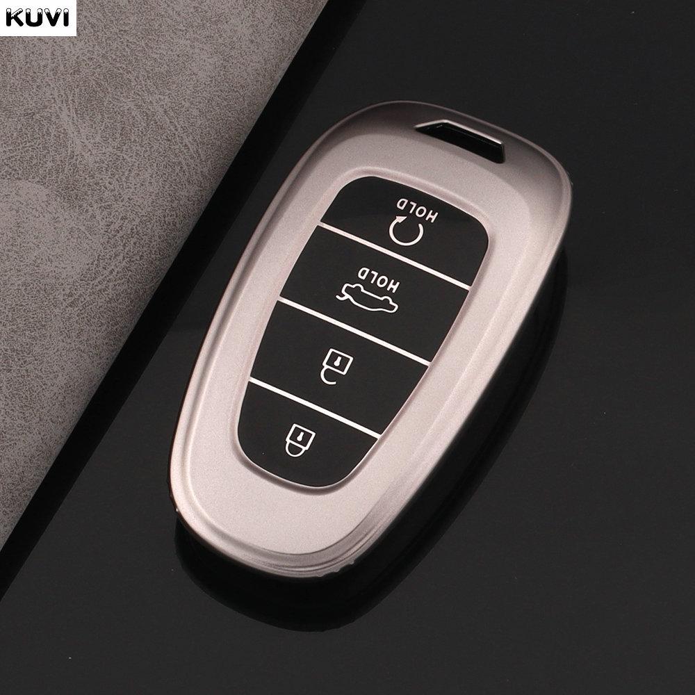 Чехол-держатель для автомобильных ключей из ТПУ для Hyundai Tucson Solaris Sonata Hybrid NEXO NX4 Santafe Dn8, 4 кнопки, 2020, 2021, 2022, аксессуары