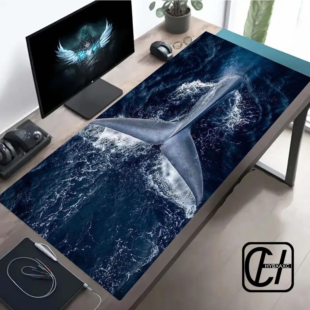 Whale Tail Mouse Pad Computer Accessories Office Game XXL Table Mats Rubber Antislip Gaming Keyboard Mousepads Desk Pads