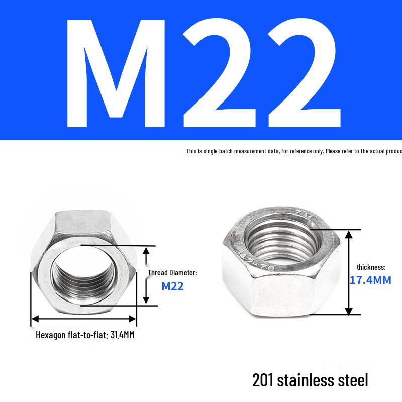 Набор шестигранных гаек из нержавеющей стали - Болты с ручной затяжкой DIN934 (M6 M8 M10 M12)