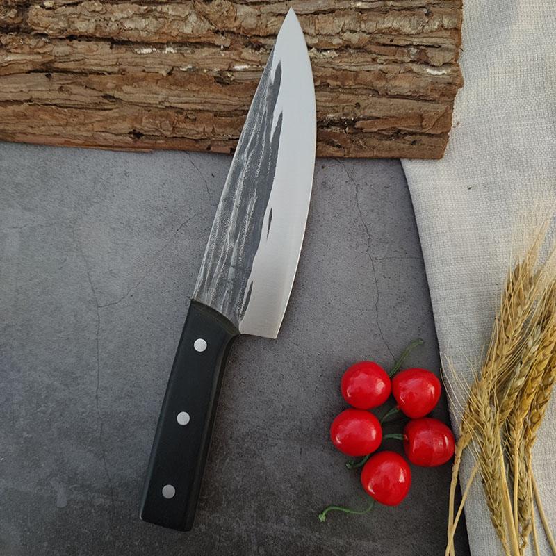 Нож шеф-повара ручной работы, нож для мяса, нержавеющая сталь, традиционная деревянная ручка, китайские ножи для убоя