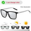 Мужские и женские фотохромные солнцезащитные очки квадратные классические очки-хамелеоны мужские солнцезащитные очки для вождения очки неполяризованные очки
