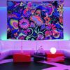 Гобелен Blacklight Galaxy Trippy Planet УФ-реактивный водопад Пейзаж Стена Забавные гобелены Таинственный гриб Богемия Tapiz