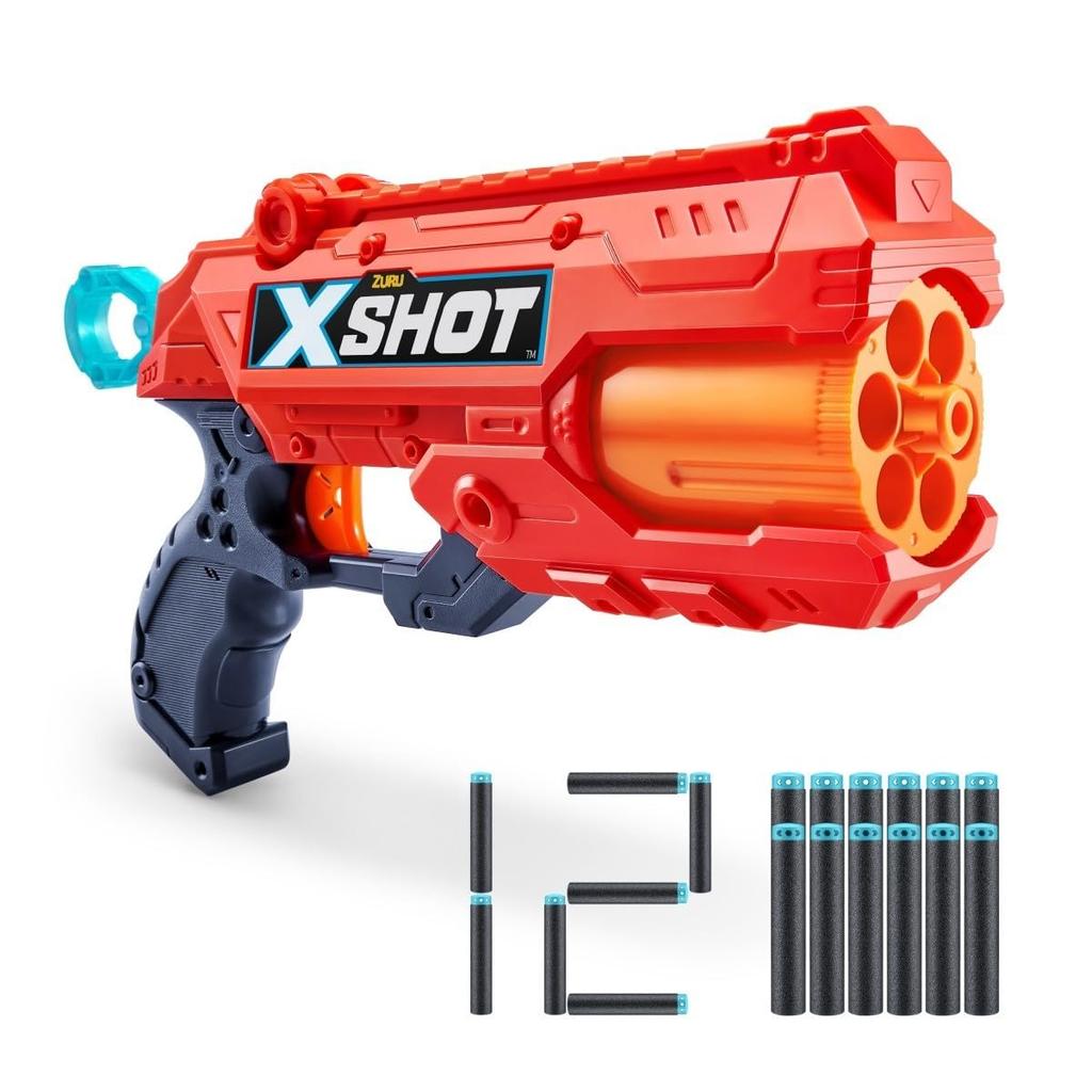 Игрушечный бластер ZURU XSHOT Excel Reflex с аутентичными поролоновыми стрелами на 6, 12 стрел, 36433, продукт.