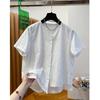 16-Year summer shirt short-sleeved women's pleated new shirt loose casual short-sleeved shirt top