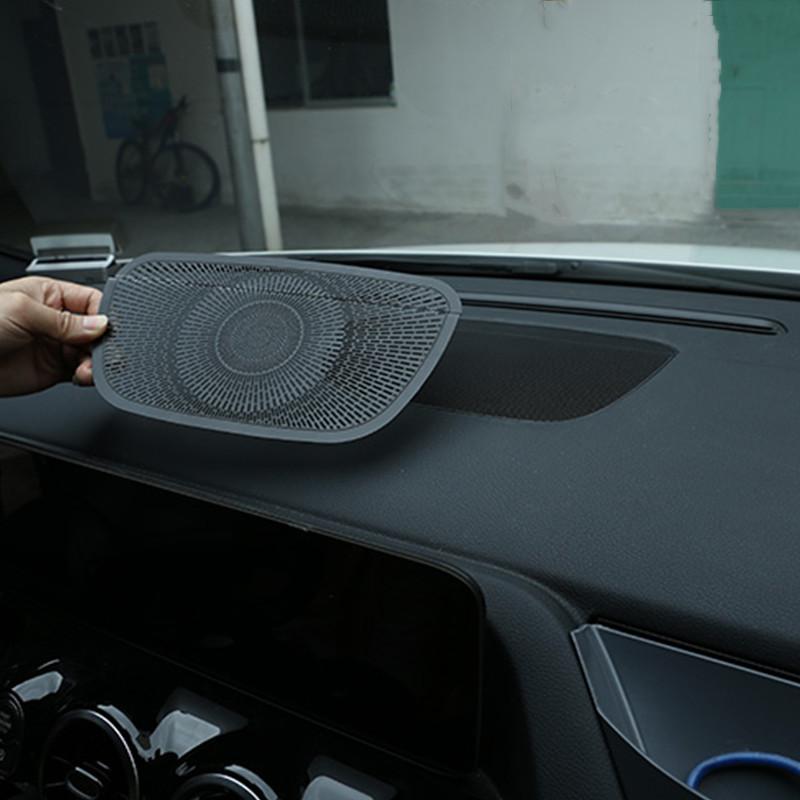 Алюминиевый сплав стайлинга автомобилей, крышка динамика на приборной панели, накладка, подходит для Mercedes Benz B Class W247, авто интерьер