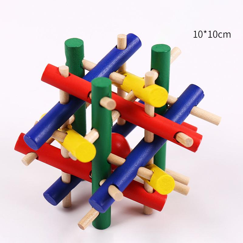 Деревянный замок Kong Ming Lock Lu Ban Lock Iq Brain Teaser Развивающая игрушка Монтессори 3D-головоломка Игра Разблокировка Игрушки для взрослых детей