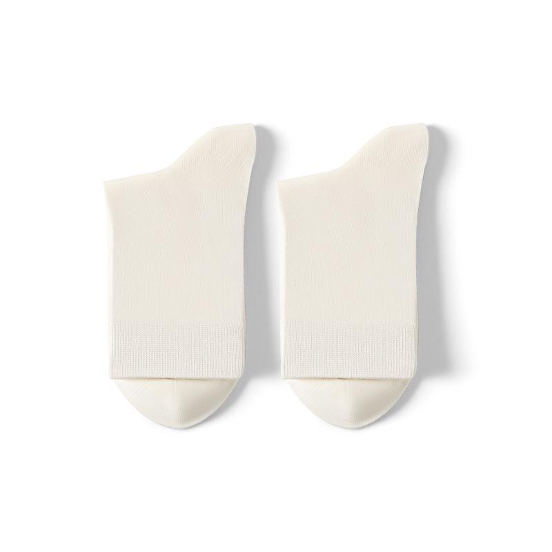 Женские носки до середины икры из 100% чистого хлопка - устойчивые к запаху, антибактериальные, не скатывающиеся, с ручным швом на мыске, бесшовные, идеально подходят для весны и осени.